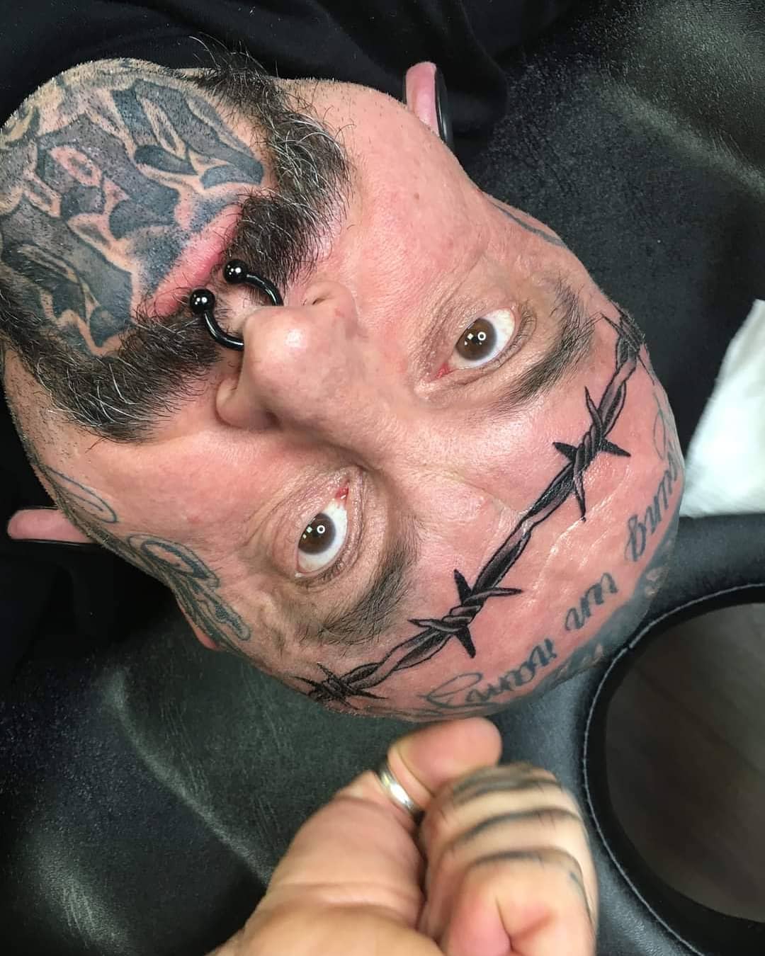 Thorn or Wire Forehead Tattoo